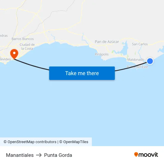 Manantiales to Punta Gorda map