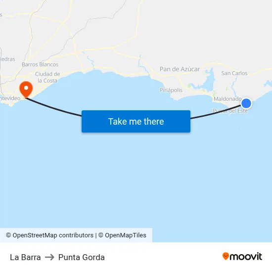 La Barra to Punta Gorda map