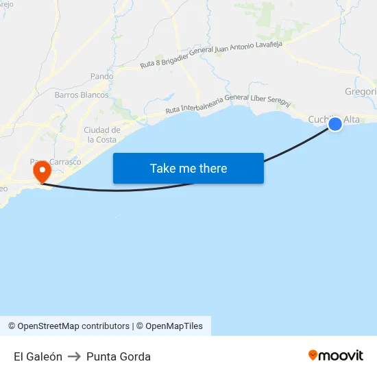El Galeón to Punta Gorda map