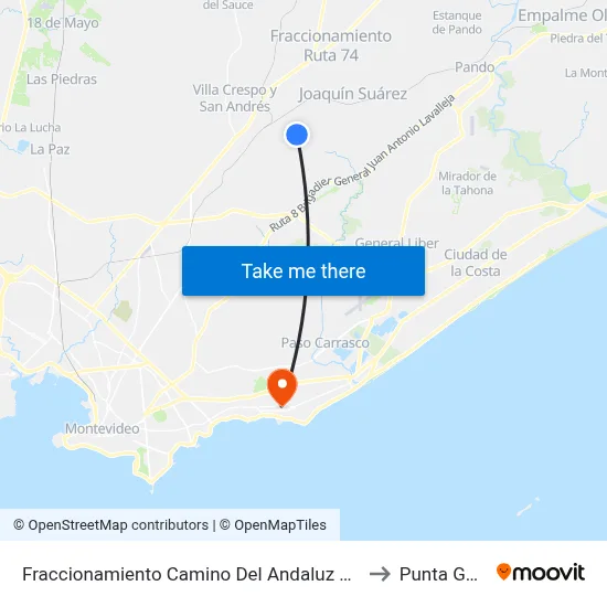 Fraccionamiento Camino Del Andaluz Y Ruta 84 to Punta Gorda map