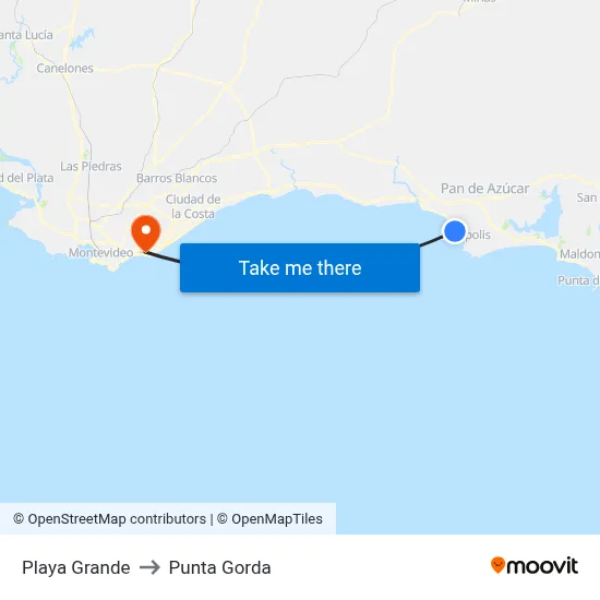 Playa Grande to Punta Gorda map