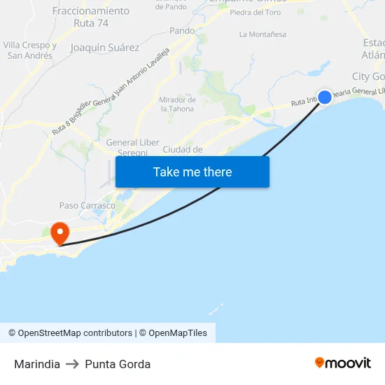 Marindia to Punta Gorda map