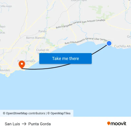 San Luis to Punta Gorda map