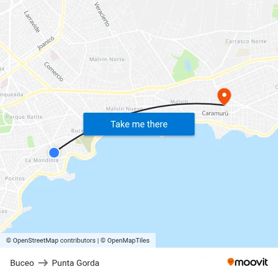 Buceo to Punta Gorda map