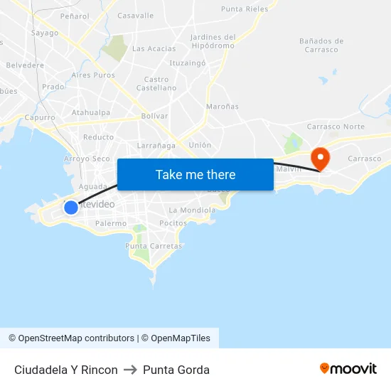 Ciudadela Y Rincon to Punta Gorda map