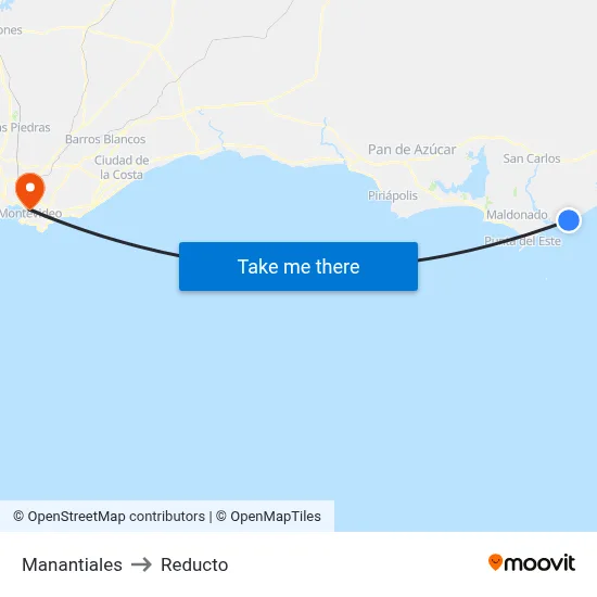 Manantiales to Reducto map