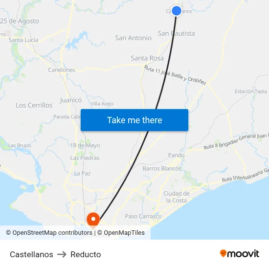 Castellanos to Reducto map