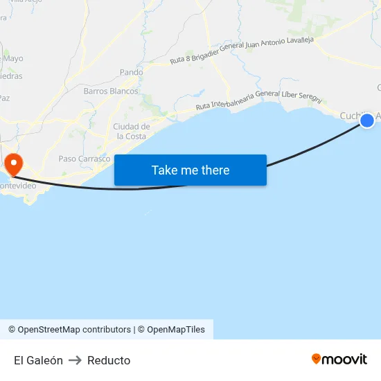 El Galeón to Reducto map