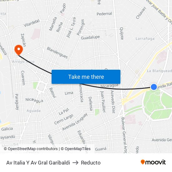 Av Italia Y Av Gral Garibaldi to Reducto map