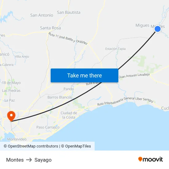 Montes to Sayago map