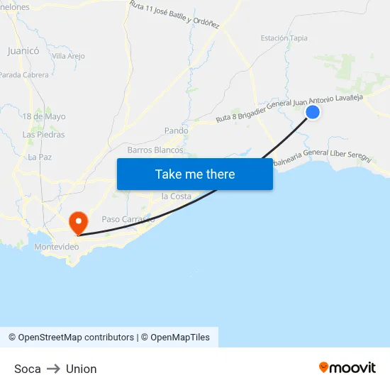 Soca to Union map
