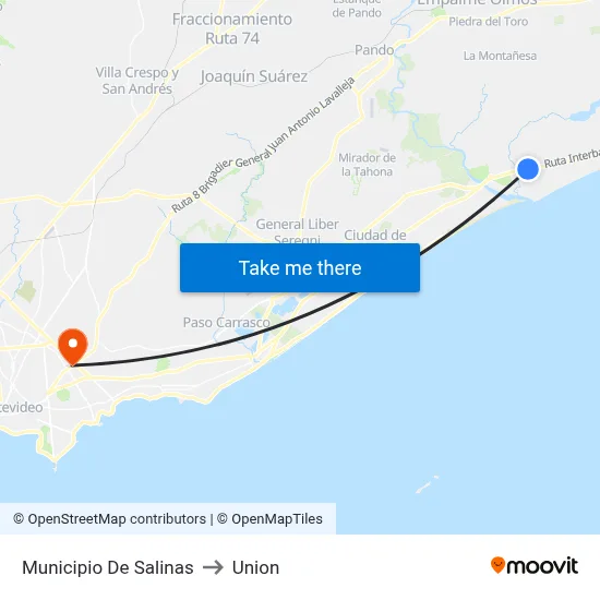 Municipio De Salinas to Union map
