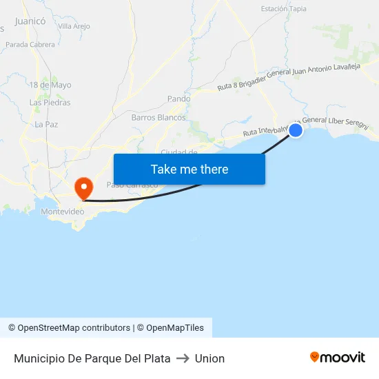 Municipio De Parque Del Plata to Union map