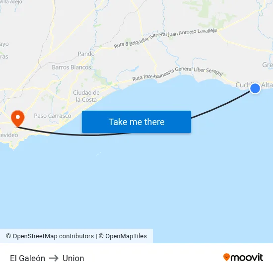 El Galeón to Union map