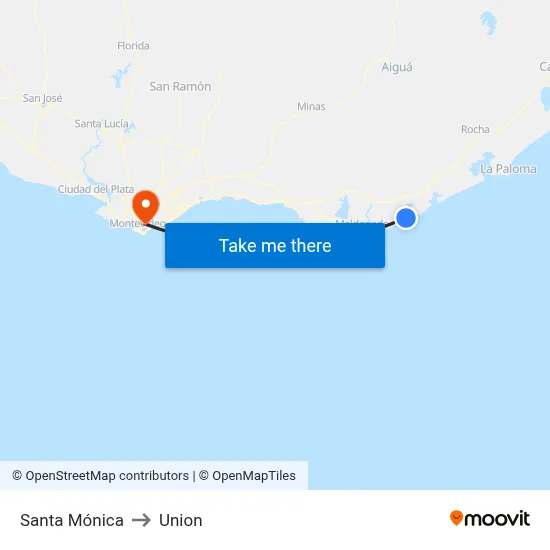 Santa Mónica to Union map