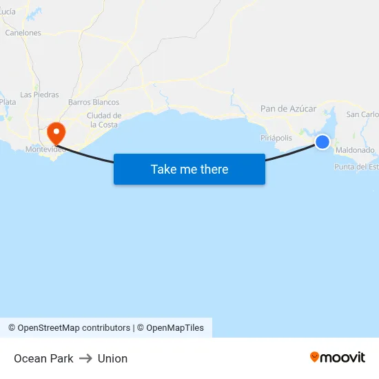 Ocean Park to Union map