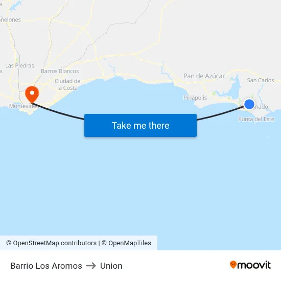 Barrio Los Aromos to Union map