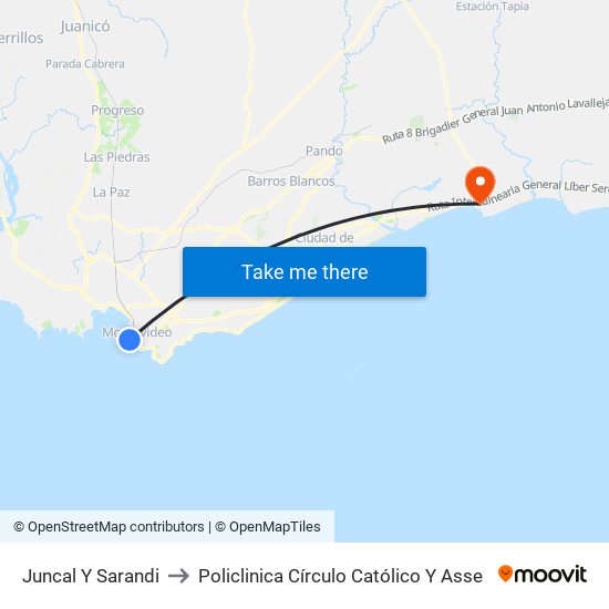 Juncal Y Sarandi to Policlinica Círculo Católico Y Asse map