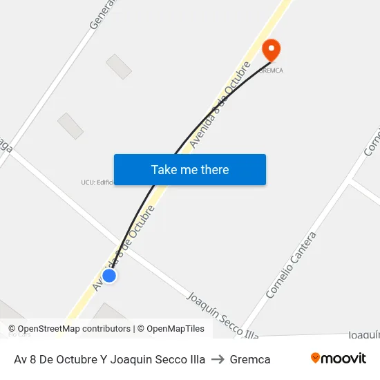 Av 8 De Octubre Y Joaquin Secco Illa to Gremca map