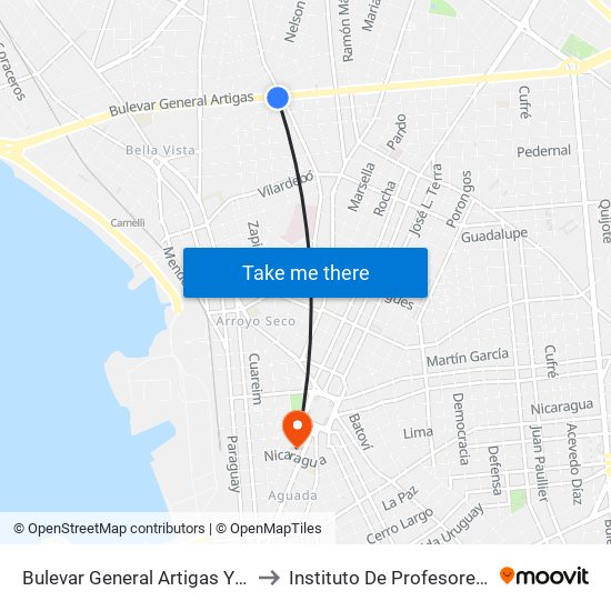 Bulevar General Artigas Y Av. Millán to Instituto De Profesores Artigas map