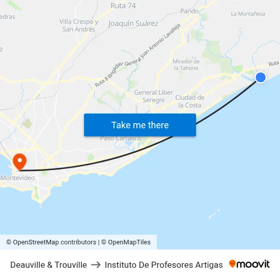 Deauville & Trouville to Instituto De Profesores Artigas map