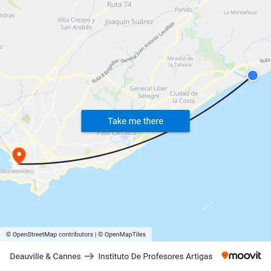 Deauville & Cannes to Instituto De Profesores Artigas map