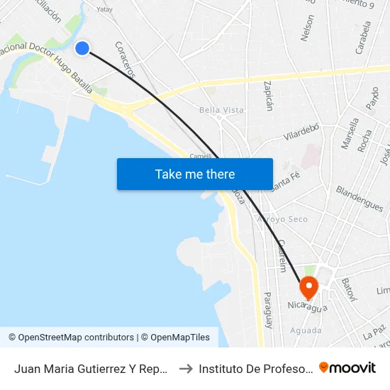 Juan Maria Gutierrez Y Republica Francesa to Instituto De Profesores Artigas map