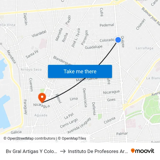Bv Gral Artigas Y Colorado to Instituto De Profesores Artigas map