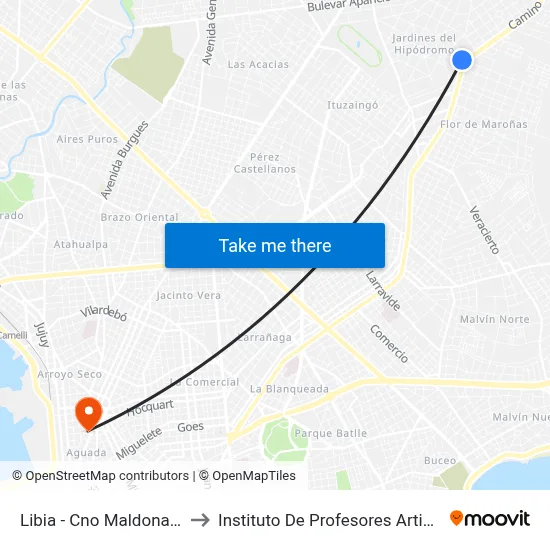 Libia - Cno Maldonado to Instituto De Profesores Artigas map