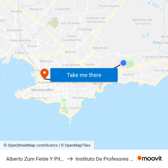 Alberto Zum Felde Y Pitagoras to Instituto De Profesores Artigas map