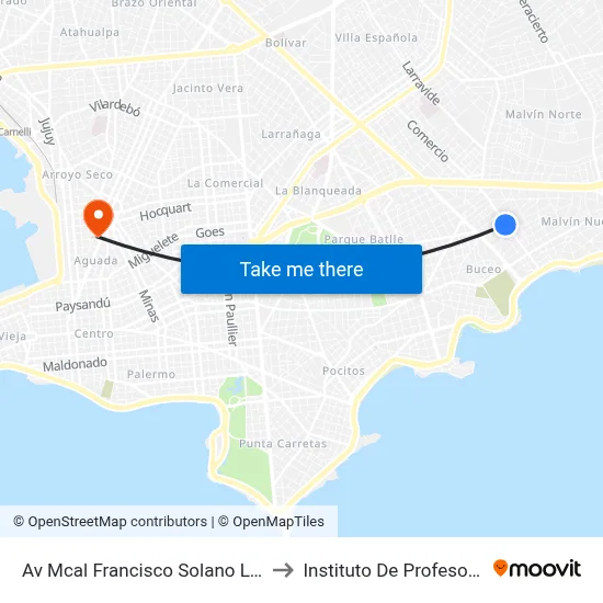 Av Mcal Francisco Solano Lopez Y Nancy to Instituto De Profesores Artigas map