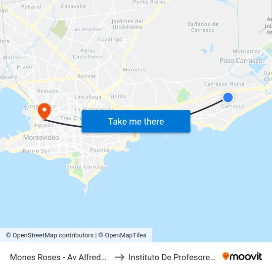 Mones Roses - Av Alfredo Arocena to Instituto De Profesores Artigas map