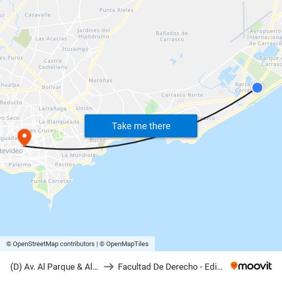 (D) Av. Al Parque & Alta Gracia to Facultad De Derecho - Edificio Anexo map