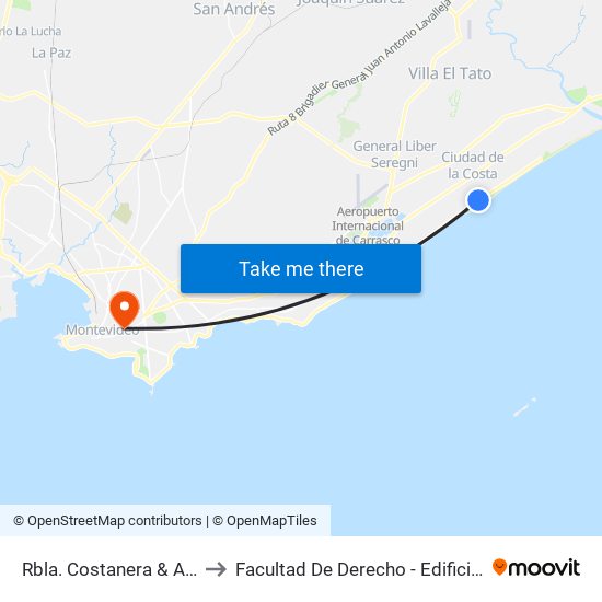 Rbla. Costanera & Achiras to Facultad De Derecho - Edificio Anexo map