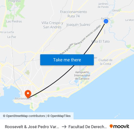 Roosevelt & José Pedro Varela (Plaza De Deportes) to Facultad De Derecho - Edificio Anexo map