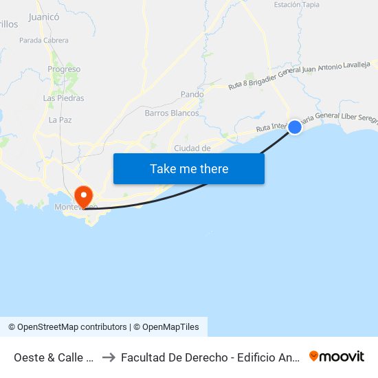 Oeste & Calle 22 to Facultad De Derecho - Edificio Anexo map