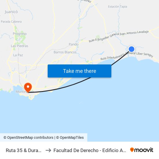 Ruta 35 & Durazno to Facultad De Derecho - Edificio Anexo map