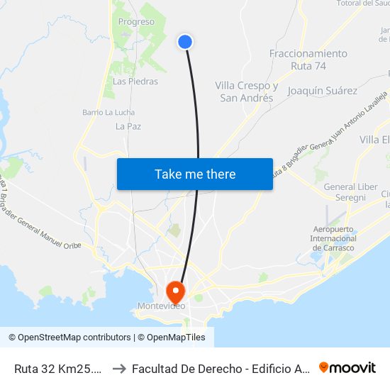 Ruta 32 Km25.100 to Facultad De Derecho - Edificio Anexo map