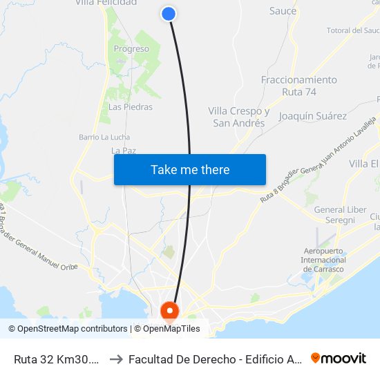 Ruta 32 Km30.500 to Facultad De Derecho - Edificio Anexo map