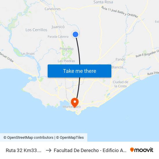 Ruta 32 Km33.800 to Facultad De Derecho - Edificio Anexo map