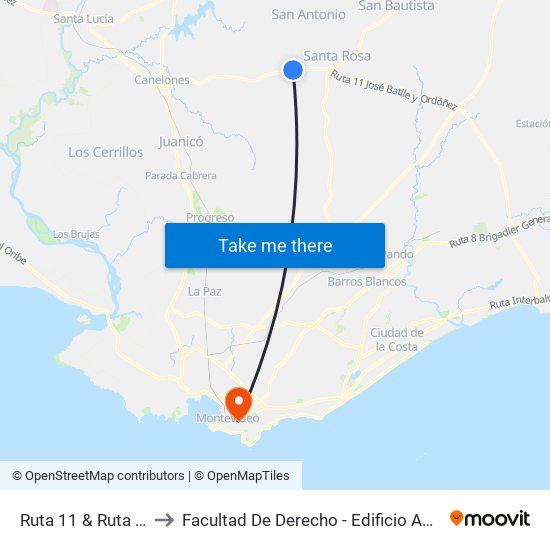 Ruta 11 & Ruta 33 to Facultad De Derecho - Edificio Anexo map