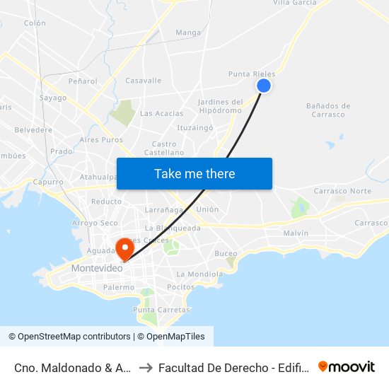 Cno. Maldonado & Abipones to Facultad De Derecho - Edificio Anexo map