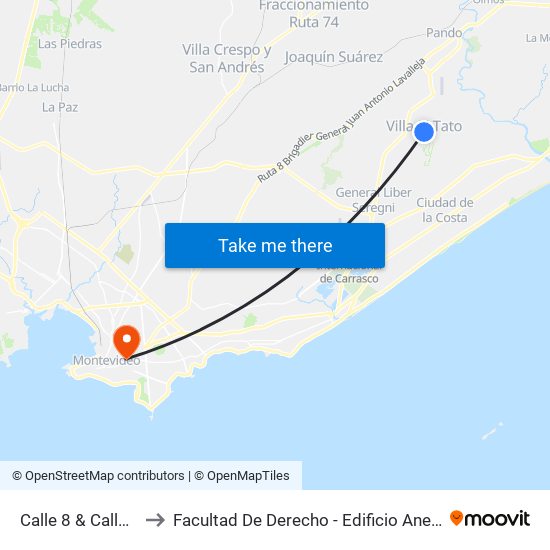 Calle 8 & Calle 2 to Facultad De Derecho - Edificio Anexo map