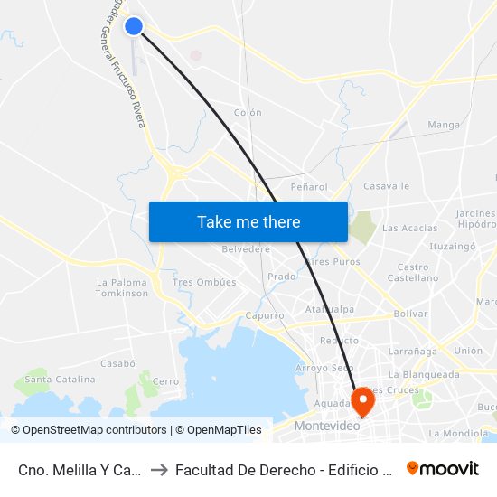 Cno. Melilla Y Carpel to Facultad De Derecho - Edificio Anexo map