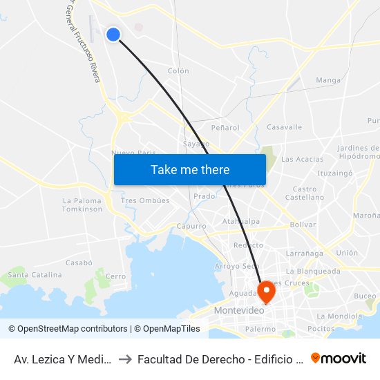 Av. Lezica Y Mediodia to Facultad De Derecho - Edificio Anexo map