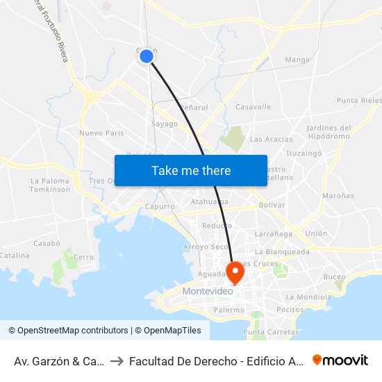 Av. Garzón & Carve to Facultad De Derecho - Edificio Anexo map