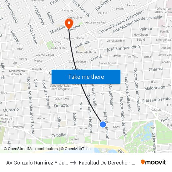 Av Gonzalo Ramirez Y Juan D Jackson to Facultad De Derecho - Edificio Anexo map