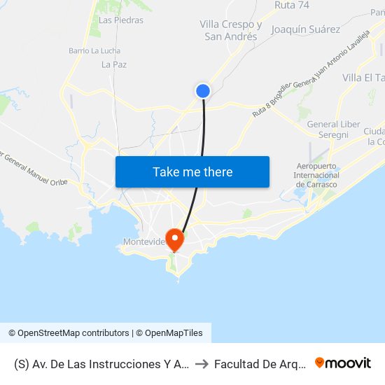 (S) Av. De Las Instrucciones Y Av. José Belloni to Facultad De Arquitectura map