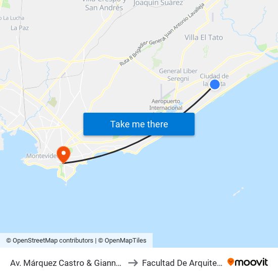 Av. Márquez Castro & Giannattasio to Facultad De Arquitectura map