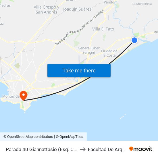 Parada 40 Giannattasio (Esq. Constituyentes) to Facultad De Arquitectura map